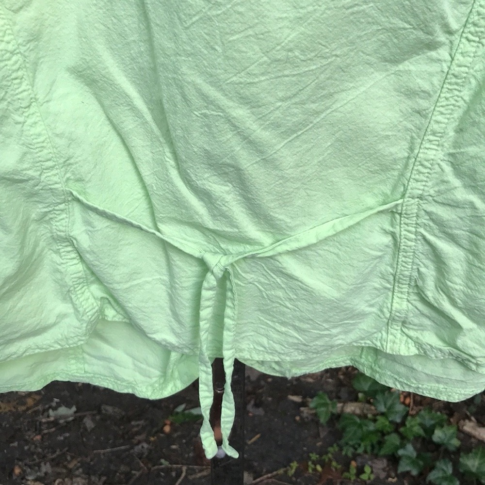 Onque Casuals Leopard Ruched Tank Top L & Sleeveless Green Tie Back Button Top L - Picture 7 of 14